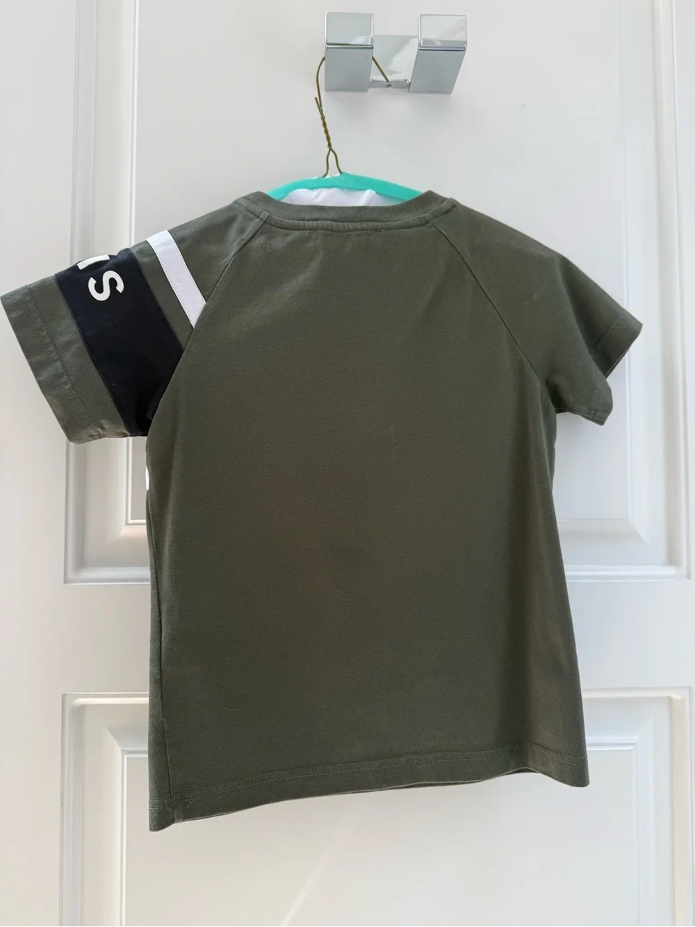 Boys Givenchy Olive Green Logo Stripe Kids Tee